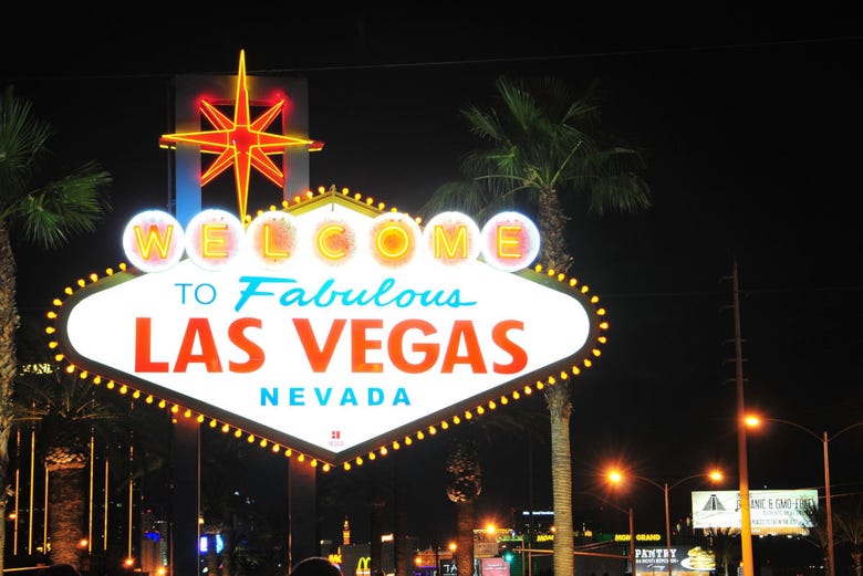 Le célèbre panneau d'entrée de Las Vegas